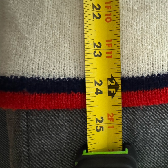 60s Tennis Trophy Preppy Vintage Cream Zip Up Cardigan Red & Blue Sportswear - Picture 13 of 13